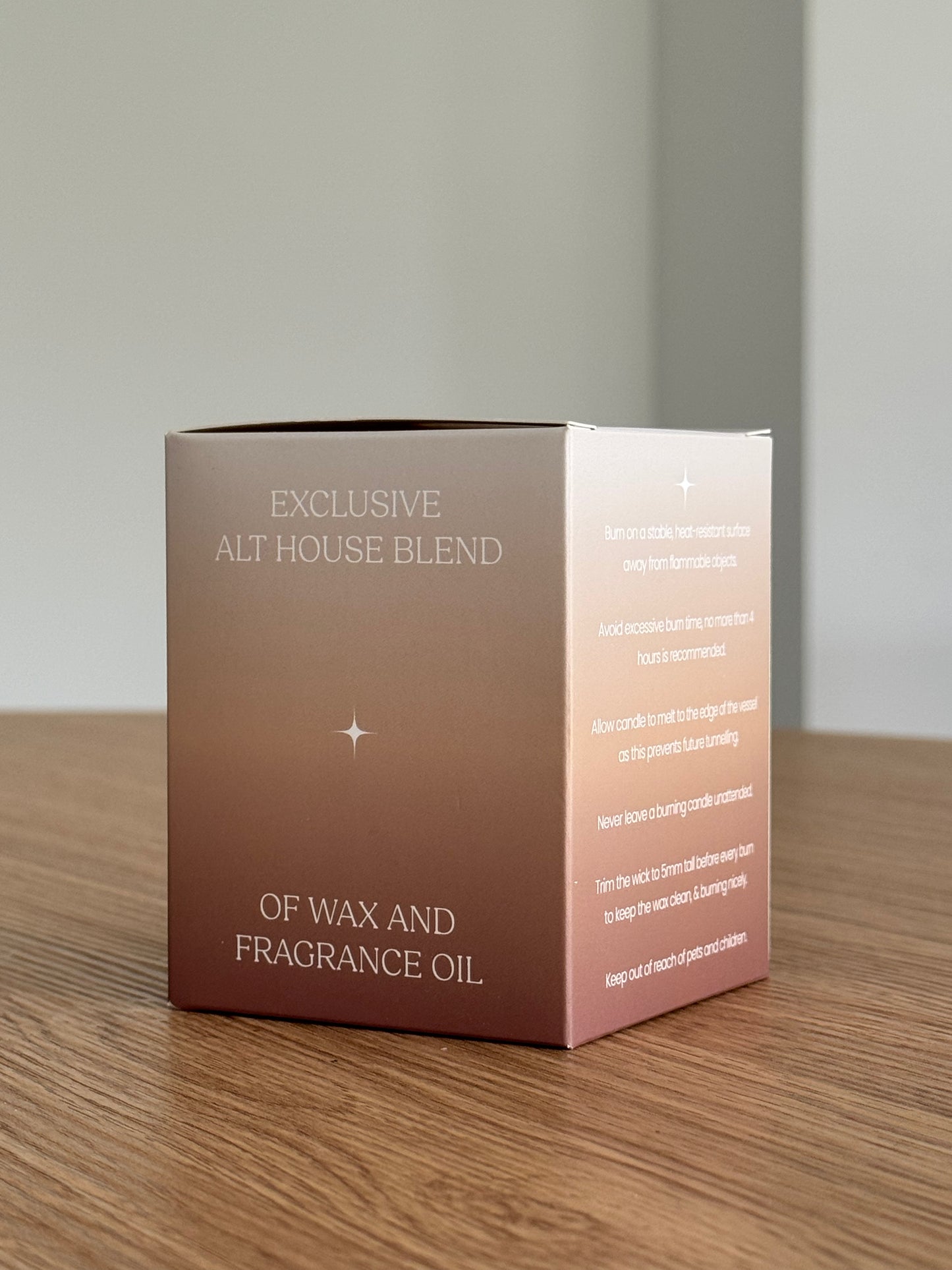 candle care on a candle box