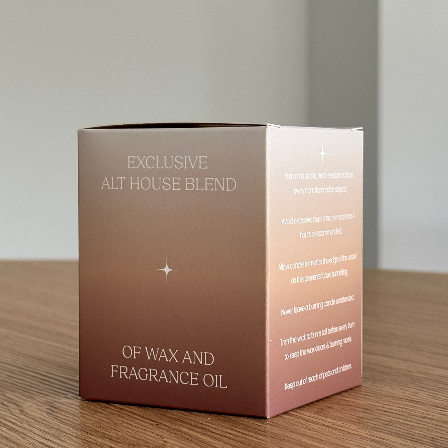 candle care on a candle box