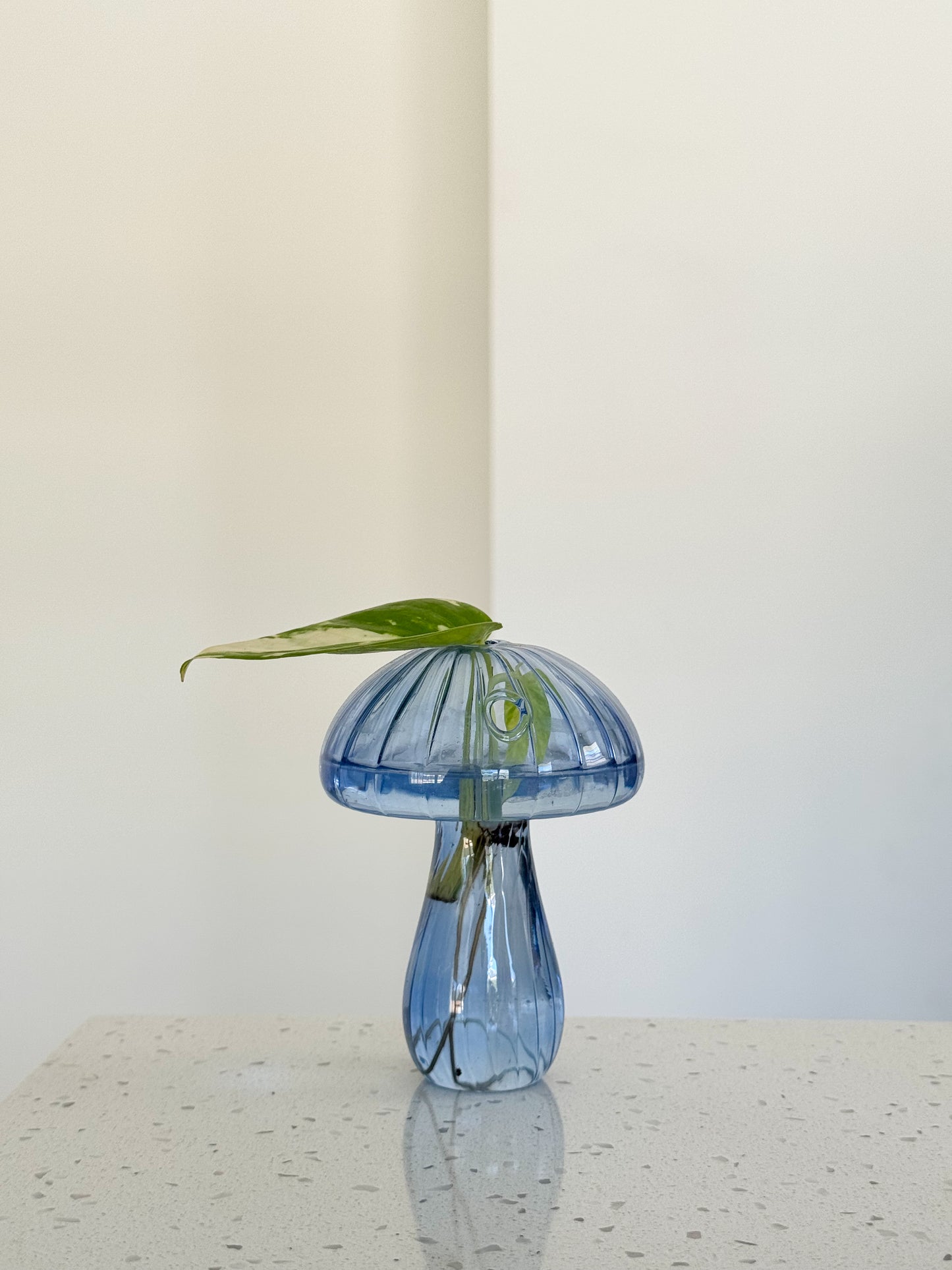 Mushroom Vase with Ivy – Plastic & Glass Options