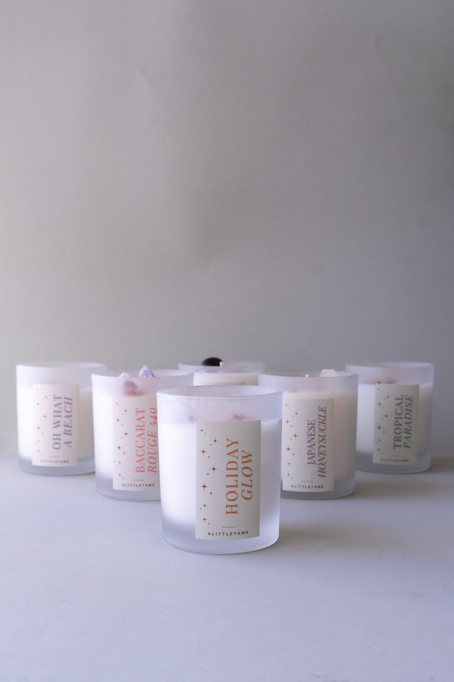 Crystal and floral infused candle jars